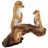 F1348 - Скульптура-фигура для сада из полистоуна "Сурикаты" 32х13х23,5см (Россия)