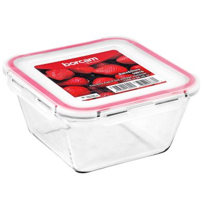"Боркам (Borcam) Bake&Store" Форма стеклянная жаропрочная 2,4л, 20х20х10см, пластмассовая крышка, Pasabahce (Турция)