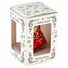 ФУ-194/1 - Елочная игрушка фигурка стеклянная "Сапожок" h9см, красный, ручная художественная роспись, подарочная упаковка (Россия)