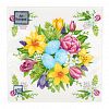 57657 - Салфетки бумажные "Art Bouquet" 33х33см, 3-х слойные, 20 штук в упаковке, 100% целлюлоза, "Пасха Букет на праздник" (Россия)
