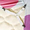 П1/4-3 - Держатель (фиксатор) для простыни комплект из 4-х шт, 3 луча по 30см-3 зажима, с регулировкой длины, для матрасов, табуретов, стульев, скамеек, цвет белый (Китай)