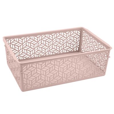 Корзина пластмассовая для хранения "Linden" 4,3л, 29х19х9,5см, универсальная, полипропилен, бежевый (Россия)