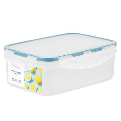"Модена" Контейнер для продуктов пластмассовый 1л, 19x13,3x6,7см, прямоугольный, подходит для СВЧ (Россия)