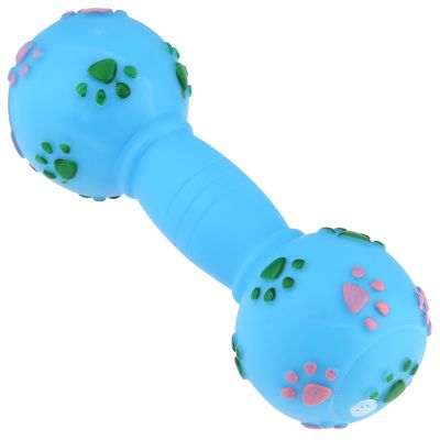 Игрушка для собаки "Гантеля лапа" 18х6х6см, с пищалкой, ПВХ, фактурная, цвета микс (ярко-розовый, зеленый, синий), "Пэт тойс (Pet toys)" (Китай)