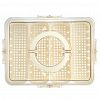 AOM3772S-4 - Контейнер для продуктов пластмассовый "Фреш" 29,5х22х7см, 2 ручки для переноски, на защелках; 4 секции, светло-бежевый, с перфорацией 20,5х6,8х5см; полипропилен, прозрачный, в пакете (Китай)