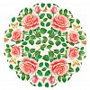 25288 - Салфетки бумажные "Art Bouquet Rondo" д32см, 3-х слойные, 12 штук в упаковке, 100% целлюлоза, "Райские розы" (Россия)