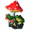 ФП089 - Скульптура-фигура для сада из полистоуна "Лягушки под грибом" 28х27х36см (Россия)