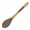 74-102 - Кухонный набор "Linea BAMBOO" 6 предметов: сервировочная лопатка, сервировочная ложка, шумовка, лопатка для спагетти, половник для супа, пластиковая подставка, силикон, бамбук, шоколадный, в коробке, "Regent" (Китай) 