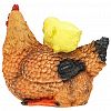 F1012 - Скульптура-фигура для сада из полистоуна "Курица Наседка с цыпленком" 25х30х25см (Россия)