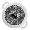 1RD161S - "Вкус лета" Кастрюля эмалированная 2л, д18см, h11,5см, цилиндрическая форма, стеклянная крышка с пластмассовой ручкой-кнопкой, ободок из нержавеющей стали, глубокая, белый (Россия)