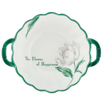 "Зе Флауэр оф Хепинис (The Flower of Happiness)" Салатник фарфоровый 620мл, 20,4х16,6х6см, фигурный, с ручками, с деколью, отводка (Китай)
