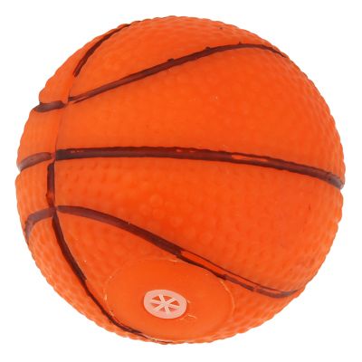 Игрушка для собаки "Мяч баскетбол" д6,5см, с пищалкой, ПВХ, коричнево-оранжевый, "Пэт тойс (Pet toys)" (Китай)