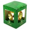 С84 - Елочная игрушка шар стеклянная "Фонарики" д8,5см, ручная художественная роспись, цвета микс, подарочная упаковка (Россия)