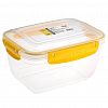 30863 - Контейнер для продуктов пластмассовый "Мастер" 1,8л, глубокий, прямоугольный, с клипсами, воздухонепроницаемый (герметичный), съемный силиконовый уплотнитель, подходит для СВЧ, цвета микс (Россия)