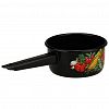 1с22с - "Кукуруза" Ковш эмалированный 1л, д16см, h7см, черный (Россия)