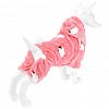 6087 - "Пэт тойс (Pet toys)" Одежда для собаки "Комбинезон" "Овечка" с капюшоном, с хвостиком, на кнопках, р-р M, длина спинки 24см/обхват груди 38см/обхват шеи 30см, цвет-розовый, плюш (100% полиэстер) (Китай)
