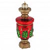 ФУП4-2578 - Елочная игрушка фигурка стеклянная "Самовар расписной" h11см, ручная художественная роспись, подарочная упаковка (Россия)