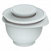 АП 1056 - Миска пластмассовая "Кулинар" 2,1л, 21х19,5х13,3см, с крышкой, полипропилен, серый (Россия)
