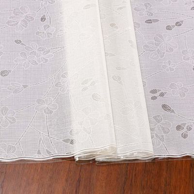 Коврик ПВХ "Цветочные нити" 37х137см, для ящиков и полок, "LACE" гладкая, пленка сверху, плотная, беж с перламутром, упак. "эконом" п/э 22х30см т.м. "Домашняя Мода" (Китай)