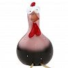  - Скульптура-фигура для сада полистоун "Курочка" 9,5х8х13,5см, ноги-веревки 25см, выемка д3,5 h2см, черный/розовый (Китай)