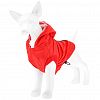 6069 - "Пэт тойс (Pet toys)" Одежда для собаки "Плащ" с капюшоном, на липучке, светоотражающая полоска, р-р S, длина спинки 22см/обхват груди 40см/обхват шеи 28см, цвет-красный, плащевка (Китай)
