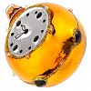 ФУ-772/3 - Елочная игрушка фигурка стеклянная "Часы - будильник" h8,5см, золотой, ручная художественная роспись, подарочная упаковка (Россия)