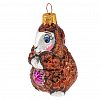ФУ-116/6 - Елочная игрушка фигурка стеклянная "Овечка" h9см, ручная художественная роспись, подарочная упаковка (Россия)