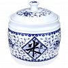 316474 - Банка фарфоровая "Рис" 8л, д23см h20см, с крышкой, обертовая деколь, резиновая накладка на горло, в подарочной коробке (Китай)