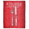 П-50/60-3 - Полотенце кухонное 50х60см "Kitchen & Marfa", набор 3шт, рогожка 156г/м2, хлопок 100%, на картоне, "Домашняя мода" (Россия)