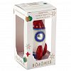 АУ-362/1 - Елочная игрушка фигурка стеклянная "Ракета" h10см, ручная художественная роспись, подарочная упаковка (Россия)