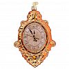 ФУП4-2544/1 - Елочная игрушка фигурка стеклянная "Часы настенные-1" h15см, бронза, ручная художественная роспись, подарочная упаковка (Россия)