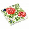 37400 - Салфетки бумажные "Art Bouquet" 33х33см, 3-х слойные, 20 штук в упаковке, 100% целлюлоза, "Английская роза" (Россия)