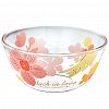 364B - "Лак ин лав (Luck in love)" Салатник стеклянный 4,3л д26,8см h12,6см, боросиликатное стекло, с деколью, с мерной шкалой (Китай)