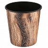 721 - Ведро для мусора, пластмассовое "Мрамор" 10л, д26,5см h27,5см, дно д19,5см, форма "конус", дерево (Китай)
