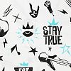 Н-50/70 - Наволочка 50х70см "STAY TRUE - оставайся верным", с клапаном-запахом, перкаль 115г/м2, хлопок 100%, упаковка ПП 22х30см, "Домашняя мода" (Россия)