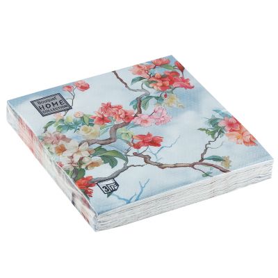 Салфетки бумажные "Bouquet Home Collection Classic" 33х33см, 3-х слойные, 20 штук в упаковке, 100% целлюлоза, "Весеннее цветение" (Россия)