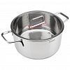 TR-17275 - Кастрюля из нержавеющей стали "Tendency" 6,8л, д26см, h13,5см, s0,6мм, дно s2,8мм, плоская стеклянная жаропрочная крышка, пароотвод, стальной обод, капсулированное дно, прутковые ручки из нержавеющей стали на точечной сварке, полировка снаружи - зерк