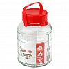 2 - Банка стеклянная с винтовой крышкой "Консервация" 2,2л, д14см, h20см, пластмассовая крышка - 2 штуки: прижимная/винтовая, с ручкой, д/горла - 8см, д/основания - 11см (Китай)
