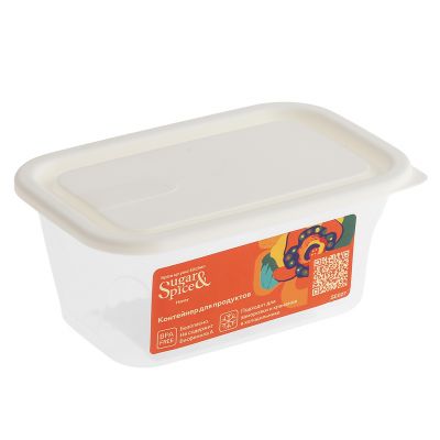 "Sugar&Spice" Контейнер для продуктов пластмассовый "Корица" 0,2л, 11,4х7,4х5,1см, белый зефир, подходит для СВЧ (Россия)