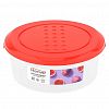 221100506/04 - "Асти" Контейнер для продуктов пластмассовый 0,5л, д13см, h5,3см, круглый, красный, подходит для СВЧ (Россия)