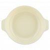 AYFJ22-210 - Форма для запекания керамическая "Семейная" 2,2л, д26,5см, h6,8см, круглая, 2 ручки, общая длина 32см, рифленый борт, светло-желтый, в коробке (Китай)