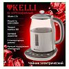 KL-1373 - Чайник электрический "Kelli" 1,7л, комбинированный корпус стекло/пластик, световой индикатор, шкала уровня воды, автоматическое отключение, поворачивающийся корпус на 360°, закрытый нагревательный элемент, защита от перегрева, 4 температурных режима 