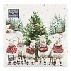 25600 - Салфетки бумажные "Bouquet Home Collection Classic" 33х33см, 3-х слойные, 20 штук в упаковке, 100% целлюлоза, "Овечки у елочки" (Россия)