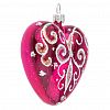 С2008 - Елочная игрушка сердечко стеклянная "Элегия" h6,5см, ручная художественная роспись, цвета микс, подарочная упаковка (Россия)