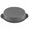 YK-S1021 - Форма для выпечки силиконовая 28,5х24,5х5см 1,88л "Мастерица", круг, внутренний размер д22,5см h4,9см, дно д21,8см, усиленные ручки, серый (Китай)