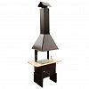 ВЗР2296 - Гриль "Suomi Grill" 128х430х72,5см, решетка-гриль из нержавеющей стали, деревянная полка, дымовой купол, дымоход 2 метра, зонт, сталь s2мм, термокраска, полимерная покраска, двойные стенки, Grillux (Россия)