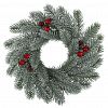 173.104 - Декоративный венок "Елка с ягодой" д29см, малый, пластик, зеленый патина (Россия)