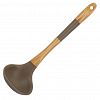 74-102 - Кухонный набор "Linea BAMBOO" 6 предметов: сервировочная лопатка, сервировочная ложка, шумовка, лопатка для спагетти, половник для супа, пластиковая подставка, силикон, бамбук, шоколадный, в коробке, "Regent" (Китай) 