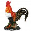 F028 - Скульптура-фигура для сада из полистоуна "Петух на бочке" 39х17х45см (Россия)