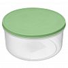 222134618/08 - "Verona" Контейнер для продуктов пластмассовый "Botanica" 1л, д15см, h7,7см, круглый, гибкая крышка, зеленый, подходит для СВЧ (Россия)